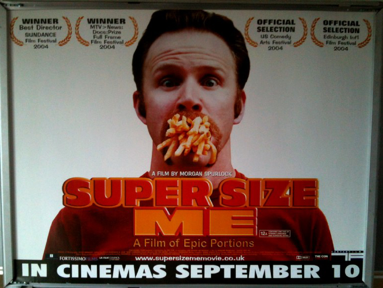 SUPER SIZE ME: Main UK Quad Film Poster
