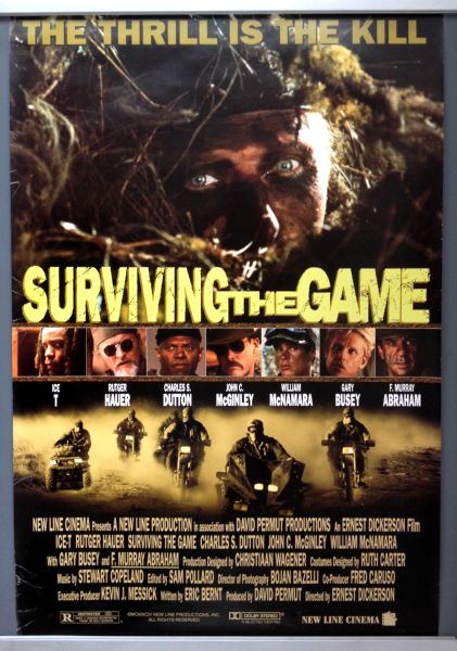 Cinema Poster: SURVIVING THE GAME 1994 (One Sheet) Rutger Hauer Ice-T