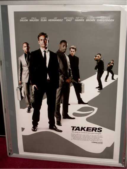 TAKERS: Advance One Sheet Film Poster TAKERS: Advance One Sheet Film Poster