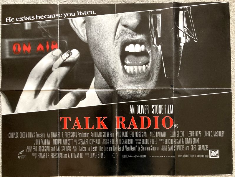 Cinema Poster: TALK RADIO 1988 (Quad) Eric Bogosian Ellen Greene Leslie Hope  