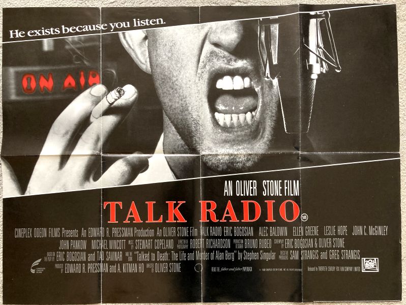 Cinema Poster: TALK RADIO 1988 (Quad) Eric Bogosian Ellen Greene Leslie Hope Cinema Poster: TALK RADIO 1988 (Quad) Eric Bogosian Ellen Greene Leslie Hope