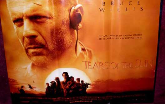 TEARS OF THE SUN: Orange Text UK Quad Film Poster TEARS OF THE SUN: Orange Text UK Quad Film Poster