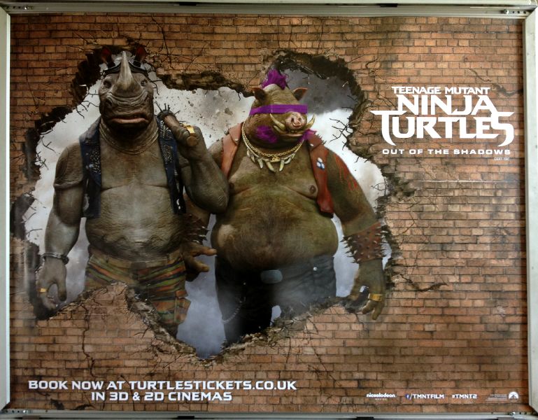 Cinema Poster: TEENAGE MUTANT NINJA TURTLES OUT OF THE SHADOWS 2016  (Rocksteady & Bebop Quad) Megan Fox