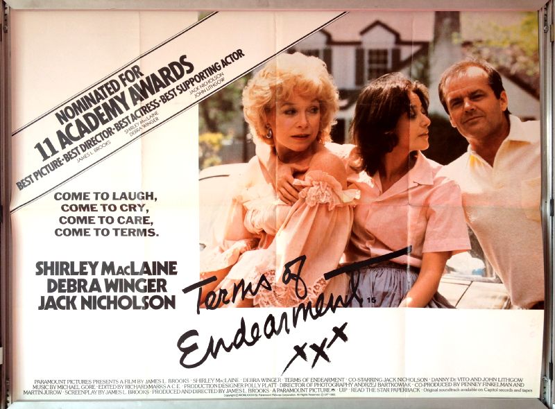 Cinema Poster: TERMS OF ENDEARMENT 1984 (Quad) Jack Nicholson Debra Winger Cinema Poster: TERMS OF ENDEARMENT 1984 (Quad) Jack Nicholson Debra Winger
