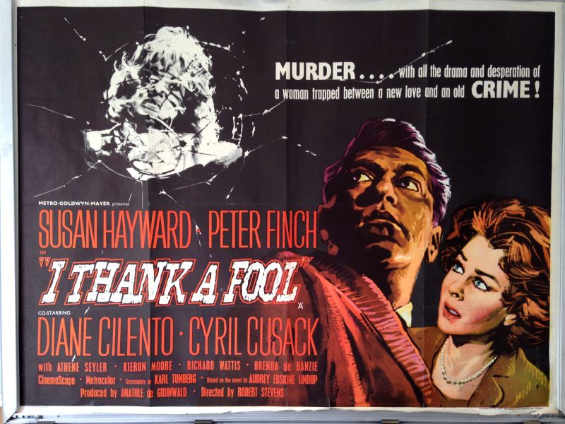 Cinema Poster: I THANK A FOOL 1962 (Quad) Susan Hayward Peter Finch