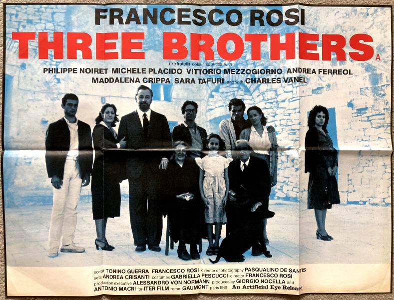 Cinema Poster: THREE BROTHERS aka Tre Fratelli 1981 (Quad) Philippe Noiret Michele Placido Vittorio Mezzogiorno Cinema Poster: THREE BROTHERS aka Tre Fratelli 1981 (Quad) Philippe Noiret Michele Placido Vittorio Mezzogiorno