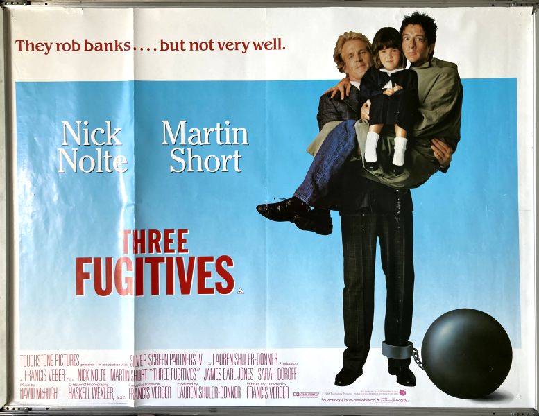 Cinema Poster: THREE FUGITIVES 1989 (Quad) Nick Nolte Martin Short James Earl Jones