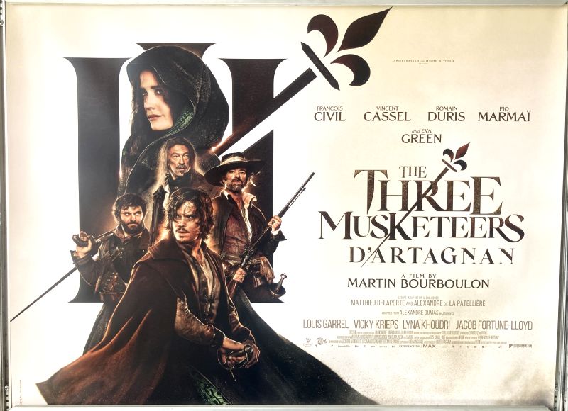 Cinema Poster: THREE MUSKETEERS D'ARTAGNAN, THE 2023 (Quad) Eva Green Vincent Cassel Cinema Poster: THREE MUSKETEERS D'ARTAGNAN, THE 2023 (Quad) Eva Green Vincent Cassel