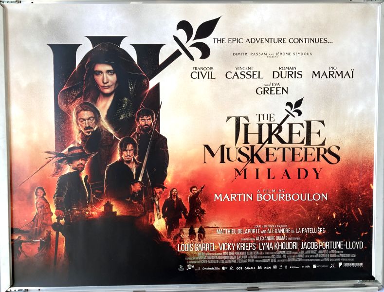 Cinema Poster: THREE MUSKETEERS MILADY, THE 2023 (Quad) Eva Green Vincent Cassel Cinema Poster: THREE MUSKETEERS MILADY, THE 2023 (Quad) Eva Green Vincent Cassel
