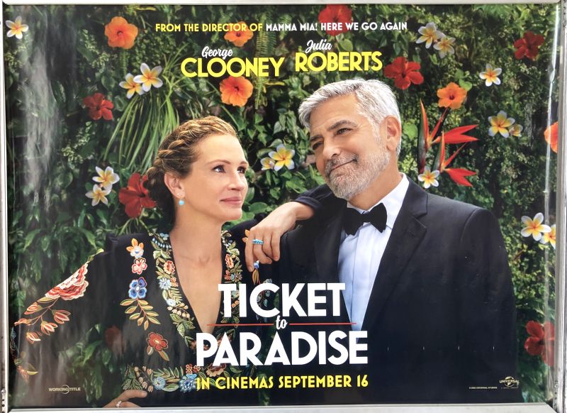 Cinema Poster: TICKET TO PARADISE 2022 (Quad) George Clooney Julia Roberts Cinema Poster: TICKET TO PARADISE 2022 (Quad) George Clooney Julia Roberts