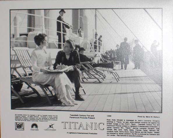 TITANIC: B/W Still (DiCaprio & Winslett on Seat)