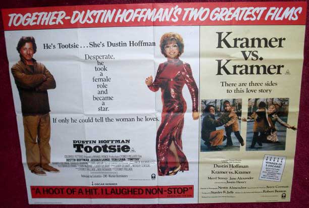Cinema Poster: TOOTSIE/KRAMER VS KRAMER 1982 (Double Bill Quad) Cinema Poster: TOOTSIE/KRAMER VS KRAMER 1982 (Double Bill Quad)