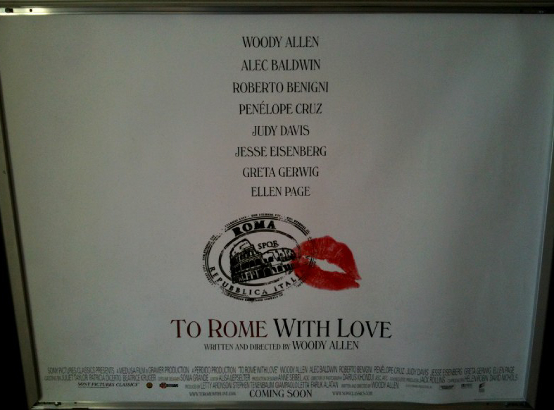 TO ROME WITH LOVE: UK Quad Film Poster