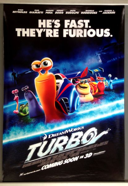 Cinema Poster: TURBO 2013 (Advance One Sheet) Ryan Reynolds Paul Giamatti