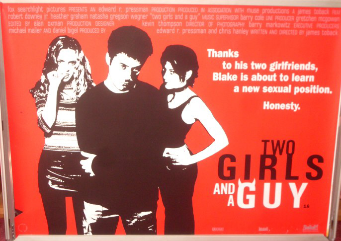 TWO GIRLS AND A GUY: UK Quad Film Poster TWO GIRLS AND A GUY: UK Quad Film Poster