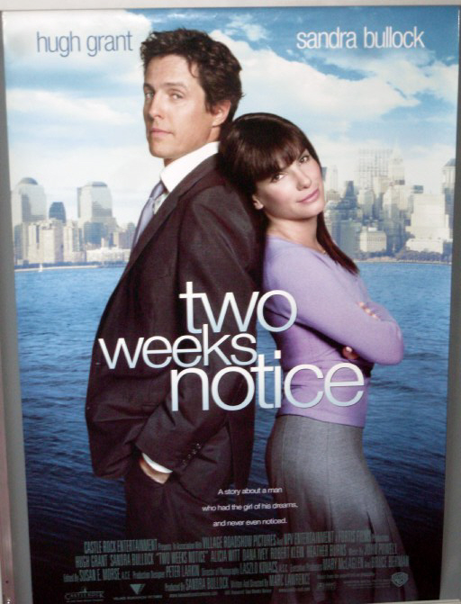 TWO WEEKS NOTICE: One Sheet Film Poster