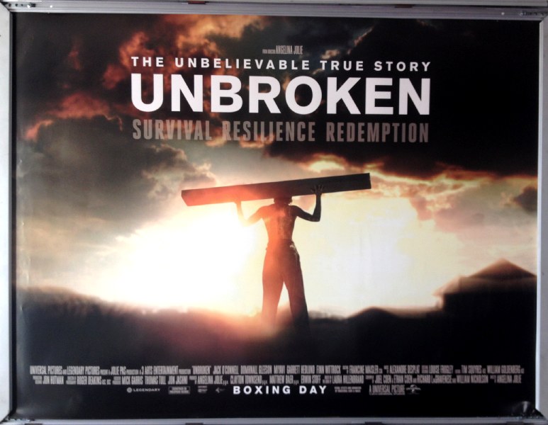 Cinema Poster: UNBROKEN 2015 (Advance Quad) Angelina Jolie Jack O'Connell