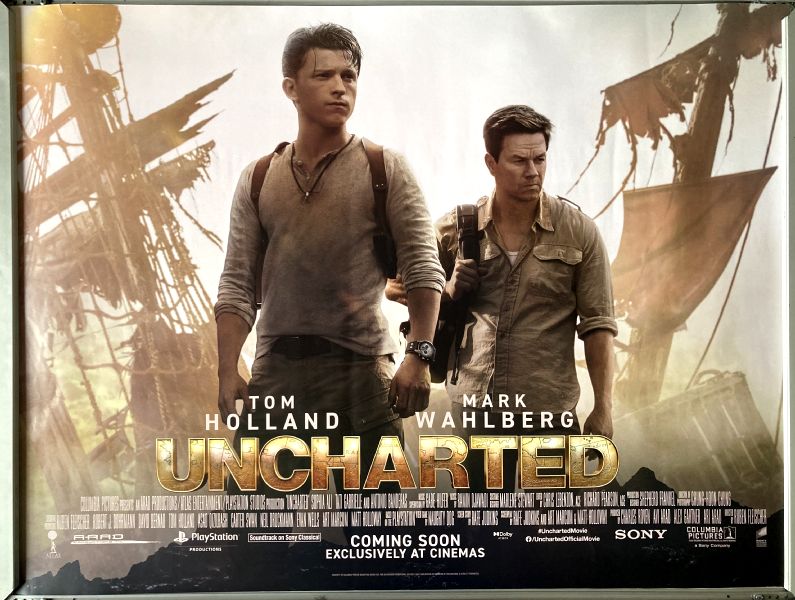 Cinema Poster: UNCHARTED (Advance Quad) Tom Holland Mark Wahlberg Antonio Banderas