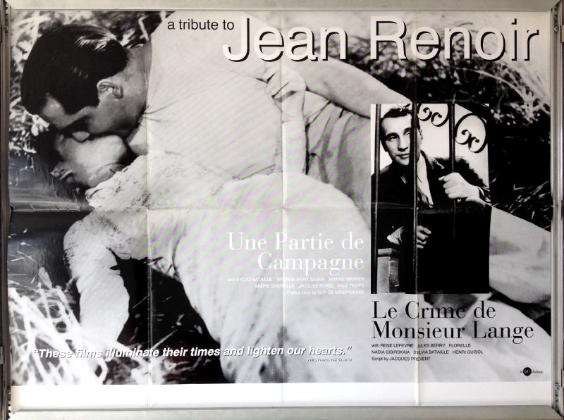 Cinema Poster: UNE PARTIE DE CAMPAGNE/LE CRIME DE MONSIEUR LANGE (Quad) BFI