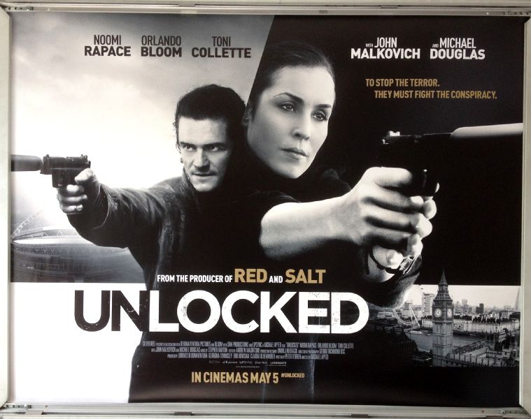 Cinema Poster: UNLOCKED 2017 (Quad) Orlando Bloom Noomi Rapace Toni Collette 