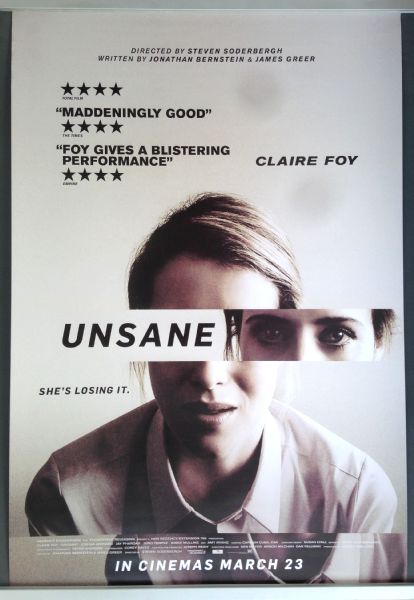 Cinema Poster: UNSANE 2011 (One Sheet) Claire Foy Joshua Leonard Jay Pharoah