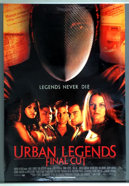 Cinema Poster: URBAN LEGENDS FINAL CUT 2000 (One Sheet) Eva Mendes Cinema Poster: URBAN LEGENDS FINAL CUT 2000 (One Sheet) Eva Mendes