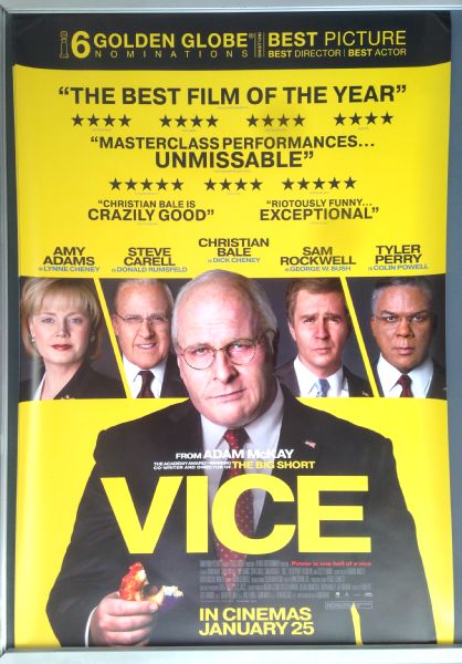 Cinema Poster: VICE 2019 (One Sheet) Christian Bale Amy Adams Steve Carell Cinema Poster: VICE 2019 (One Sheet) Christian Bale Amy Adams Steve Carell