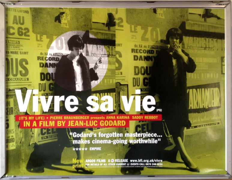 Cinema Poster: VIVRE SA VIE aka It's My Life 1962 (2002 RR Quad) Jean-Luc Godard