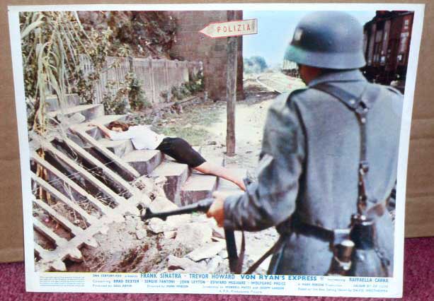 VON RYAN'S EXPRESS: UK Lobby Card Girl on Steps VON RYAN'S EXPRESS: UK Lobby Card Girl on Steps