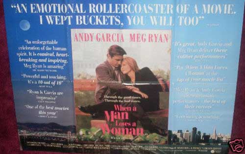 WHEN A MAN LOVES A WOMAN: Review UK Quad Film Poster WHEN A MAN LOVES A WOMAN: Review UK Quad Film Poster