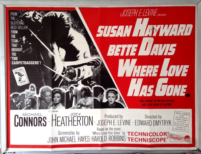 Cinema Poster: WHERE LOVE HAS GONE 1964 (Quad) Bette Davis Susan Hayward Cinema Poster: WHERE LOVE HAS GONE 1964 (Quad) Bette Davis Susan Hayward