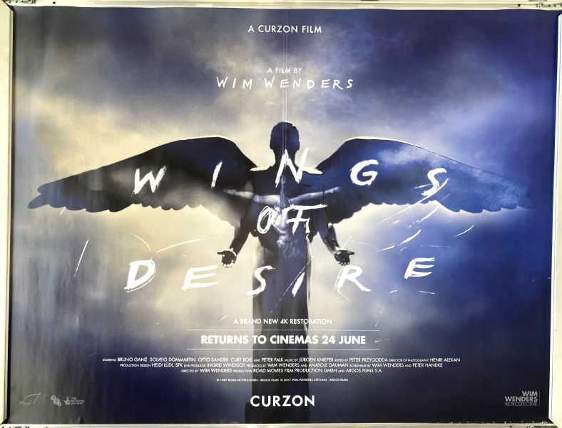 Cinema Poster: WINGS OF DESIRE 1987 (2022 4K Rerelease Quad) Wim Wenders Bruno Ganz Cinema Poster: WINGS OF DESIRE 1987 (2022 4K Rerelease Quad) Wim Wenders Bruno Ganz