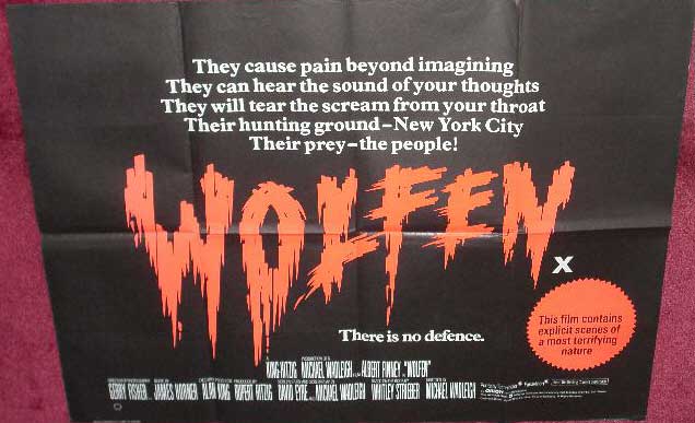 WOLFEN: Main UK Quad Film Poster WOLFEN: Main UK Quad Film Poster