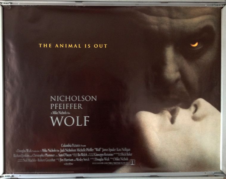 Cinema Poster: WOLF 1994 (Version 2 Quad) Jack Nicholson Michelle Pfeiffer