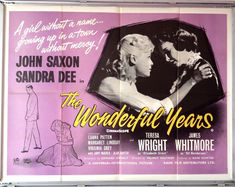 Cinema Poster: WONDERFUL YEARS, THE 1959 (Quad) John Saxon Sandra Dee Cinema Poster: WONDERFUL YEARS, THE 1959 (Quad) John Saxon Sandra Dee