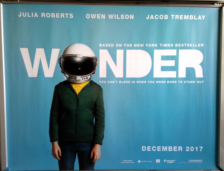 Cinema Poster: WONDER 2017 (Quad) Jacob Tremblay Owen Wilson Izabela Vidovic 