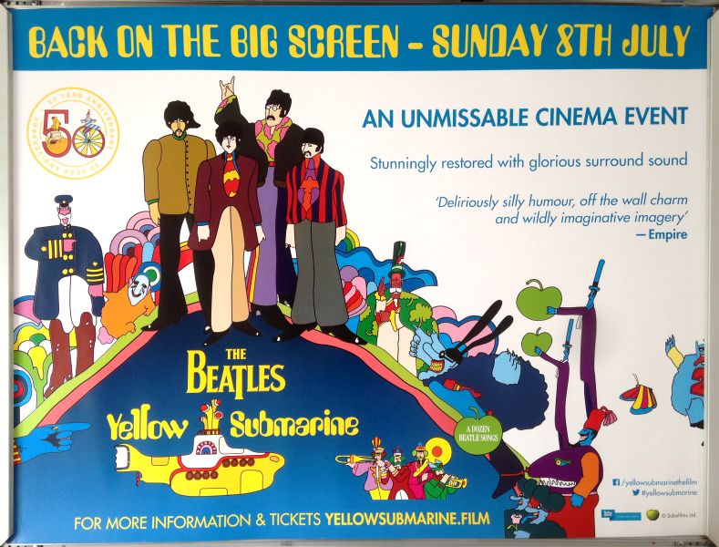 Cinema Poster: YELLOW SUBMARINE 1968 (2018 RR Quad) The Beatles Paul McCartney